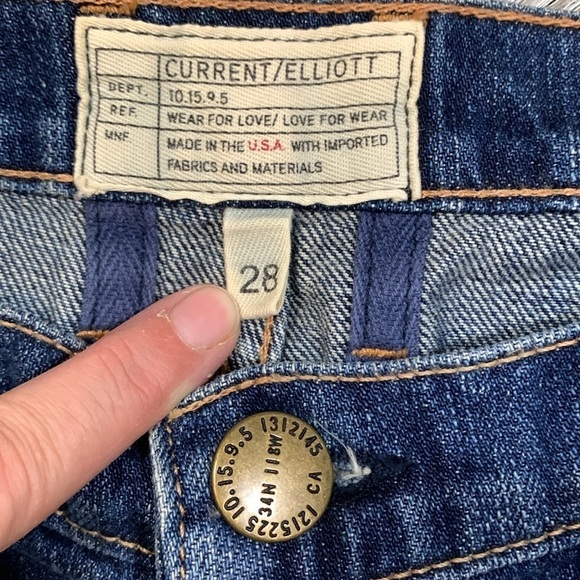 Current/Elliott L40904 Women's Destroy The Fling Pearl Accent Crop Jeans Size 28 - Picture 11 of 13
